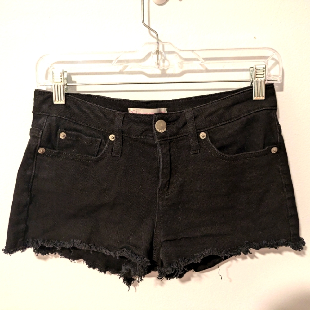 NOBO No Boundaries Juniors Cut-Off Black Jean Shorts Size 7